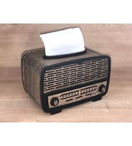 Ahşap Nostaji Radyo Peçetelik (Kahverengi Açık)