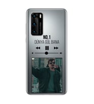 No.1 Mp3 Tasarımlı Süper Şeffaf Silikon Telefon Kılıfı Huawei P40