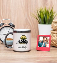 Jeoloji Mühendisi Sihirli  Kupa Bardak ve Kırmızı Mini Çerçeve