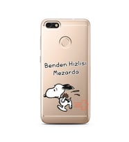 Snoopy Tasarımlı Süper Şeffaf Silikon Telefon Kılıfı Huawei P9 Lite 2017 Mini 