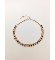GÜMÜŞ ROSE SİYAH ZİRKON TAŞLI HALHAL