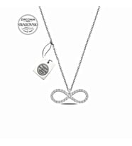 Swarovski Zirkon Taşlı Sonsuzluk Gümüş Bayan Kolye