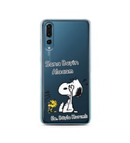 Snoopy Tasarımlı Süper Şeffaf Silikon Telefon Kılıfı Huawei P20 Pro 