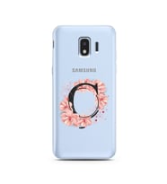 Pembe Çiçekli Harf Tasarım Süper Şeffaf Silikon Telefon Kılıfı Samsung J2 Pro (2
