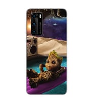 Baby Groot Tasarım Süper Şeffaf Silikon Telefon Kılıfı Huawei P40 Pro