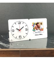 Canım Babam Fotoğraflı Ahşap Masa Saati