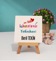 Mesajlı Laboratuvar Teknikeri Tasarımlı Kişiye Özel Laboratuvar Teknikeri Dekoratif Taş Baskı 