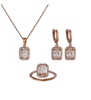 Baget Kesim Taşlı Gümüş Set