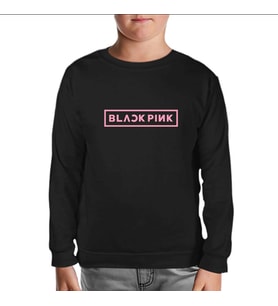 Black Pink - Logo Siyah Çocuk Sweatshirt