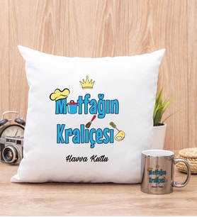 Mutfağın Kraliçesi Yastık ve Silver Kupa Bardak