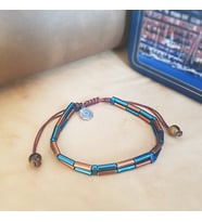 Vaoov 925 Ayar Gümüş Hematit Taşlı Erkek Bileklik