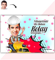 BK Gift Kişiye Özel Bay Mühendis Karikatür Baskılı Yaş Pasta İçin Yenilebilir Şekerli Kağıt  2(Sadece Kağıt)