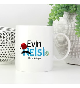 Evin Reisi İsme Özel Kupa (Beyaz)