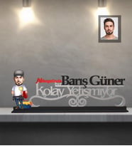 Kişiye Özel Elektrikçi Karikatürlü Kolay Yetişmiyor Ahşap Biblo  Bay-1
