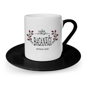 BK Gift Kişiye Özel Yılın En İyi Bacanağı Siyah Türk Kahvesi Fincanı