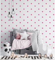 Polka Duvar Sticker 100 Adet Pembe 5 cm Puantiye