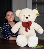 100 Cm Papyonlu Büyük Ayıcık (%100 Yerli) (Krem)