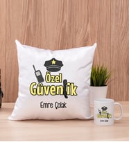Özel Güvenlik Kare Yastık ve Beyaz Kupa Bardak