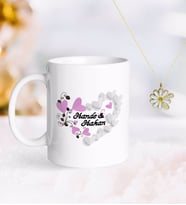 BK Gift Kişiye Özel Sevgililer Günü Kupa ve Çift İsimli Papatya Kolye-25 (Model 1)