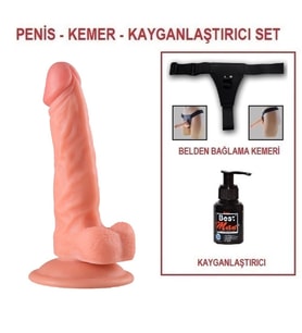 LilituShop 19,5 cm Belden Bağlamalı Realistik Vantuzlu Dildo Penis