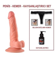 LilituShop 19,5 cm Belden Bağlamalı Realistik Vantuzlu Dildo Penis