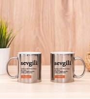 Sevgili Kelime Anlamı İkili Silver Kupa Bardak