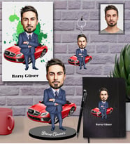 Kişiye Özel Patron Karikatürlü 5 li Hediye Seti Bay-15