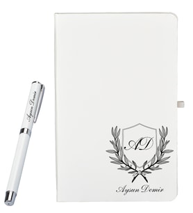 Kişiye Özel Hazırlanmış Hediye Defter ve Roller Kalem Seti
