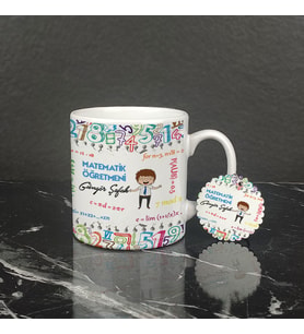 Matematik Öğretmeni Kupa Bardak ve Anahtarlık Set 004