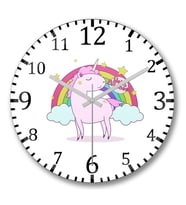 Hello Bitches Bebek Unicorn Duvar Saati Bombeli Gercek Cam