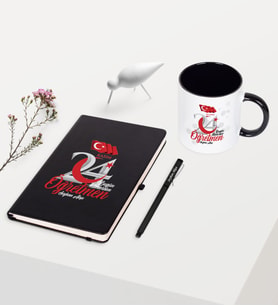 BK Gift Kişiye Özel Bugün Günlerden Öğretmen Temalı Siyah Defter Kalem Kupa Seti - 2