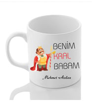 Babalar Gününe Özel Beyaz Kupa KRAL BABA