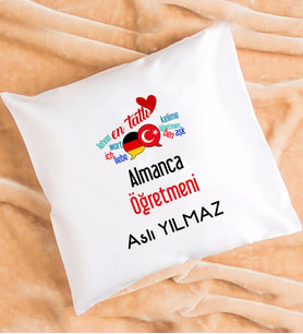 Mesajlı Almanca Öğretmeni Hediye Yastık