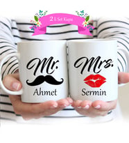 Mr Mrs 2Li Kupa (Beyaz)