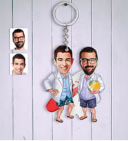 BK Gift Kişiye Özel Sörfçüler Karikatür Anahtarlık