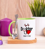 Doktor Ahşap Altlıklı Yeşil Kupa Bardak