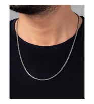 Erkek Kral Gümüş Zincir Kolye 2 mm 60 cm