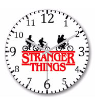 Stranger Things    Duvar Saati   Bombeli  Gercek Cam