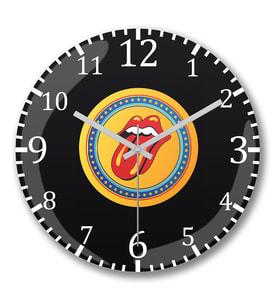 Rolling Stones 2 Duvar Saati Bombeli Gercek Cam