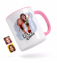 BK Gift Kişiye Özel Kız Kardeşler Karikatürlü Pembe Kupa Bardak-5