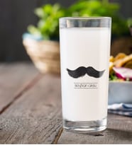 BK Gift Kişiye Özel Renkli Baskılı Bıyık Rakı Bardağı-1 (Beyaz)