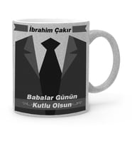 BK Gift Kişiye Özel Babalar Günü Temalı Gümüş Simli Kupa Bardak 25453
