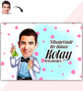 BK Gift Kişiye Özel Bay Kimya Mühendisi Karikatür Baskılı Yaş Pasta İçin Yenilebilir Şekerli Kağıt  2(Sadece Kağıt)