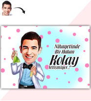 BK Gift Kişiye Özel Bay Kimya Mühendisi Karikatür Baskılı Yaş Pasta İçin Yenilebilir Şekerli Kağıt  2(Sadece Kağıt)