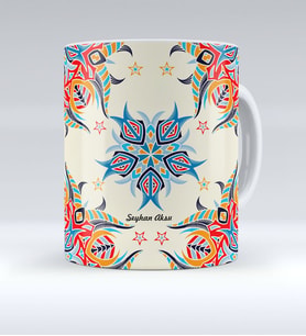 BK Gift Kişiye Özel Çini Desenli Kupa Bardak  21