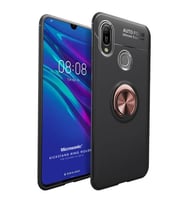 Microsonic Huawei Y6 2019 Kılıf Kickstand Ring Holder Siyah Rose