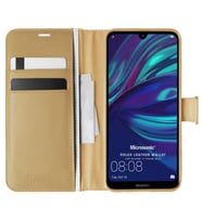 Microsonic Huawei Y7 Prime 2019 Kılıf Delux Leather Wallet Gold
