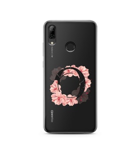 Pembe Çiçekli Harf Tasarım Süper Şeffaf Silikon Telefon Kılıfı Huawei Y6 (Prime)