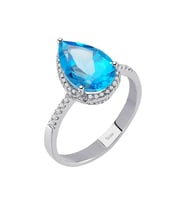 Sirius Pırlanta ve Damla Mavi Topaz Taşlı Yüzük 0704R0317