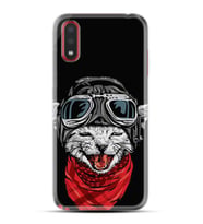 Kılıfland Samsung Galaxy A01 Kılıf Silikon Resimli Kapak Pilot Cat Stok 1124